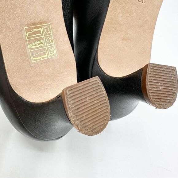 L’idea by Lori Black Pointed Pumps Taupe Trimmed Leather Rectangle Embellishment - Picture 12 of 13